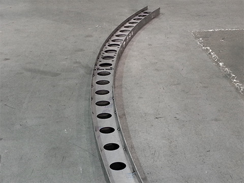 Rolled progressive arch castellated steel beam segment/weldment